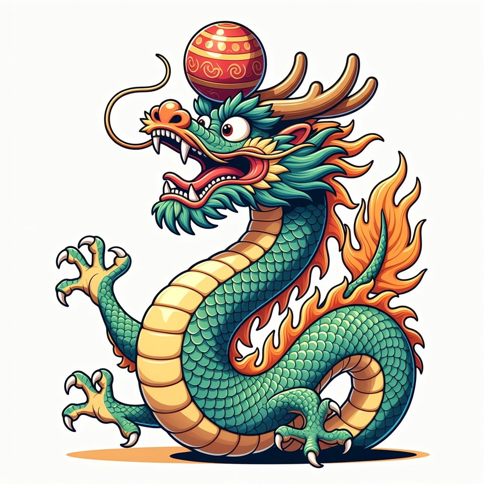 Colorful Chinese dragon illustration